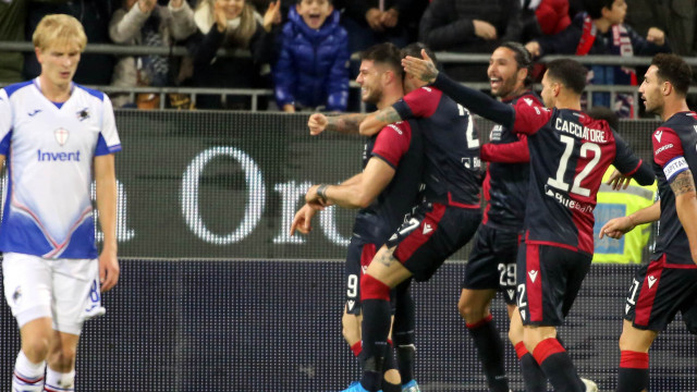 Cagliari 05 12 2019 Presso Stadio Sardegna Arena - Coppa Italia 2019-20 incontro Cagliari vs Sampdoria
nella foto: esultanza di Alberto Cerri del cagliari
SILPRESS/ENRICO LOCCI