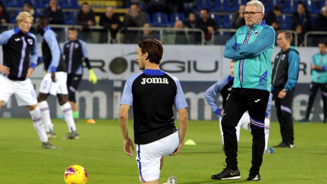 Cagliari 02 12 2019 Presso Stadio Sardegna Arena - Campionato serie A Tim 2019-20 incontro Cagliari vs Sampdoria
nella foto: i giocatori in riscaldamento
SILPRESS/ENRICO LOCCI