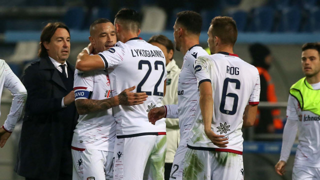REGGIO EMILIA 8 / Dicembre /2019 15 GIORNATA CAMPIONATO SERIE A TIM 19-20
SASSUOLO - CAGLIARI
foto MORONI - SILPRESS
nella Foto. ESULTANZA FINE PARTITA. CAGLIARI