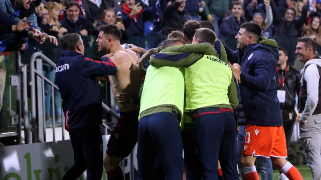 Cagliari 02 12 2019 Presso Stadio Sardegna Arena - Campionato serie A Tim 2019-20 incontro Cagliari vs Sampdoria
nella foto: esultanza di Alberto Cerri del cagliari
SILPRESS/ENRICO LOCCI