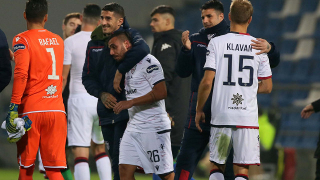 REGGIO EMILIA 8 / Dicembre /2019 15 GIORNATA CAMPIONATO SERIE A TIM 19-20
SASSUOLO - CAGLIARI
foto MORONI - SILPRESS
nella Foto. ESULTANZA FINE PARTITA. CAGLIARI