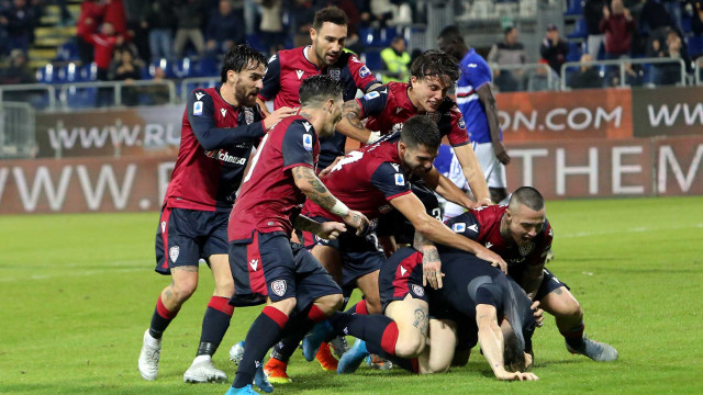 Cagliari 02 12 2019 Presso Stadio Sardegna Arena - Campionato serie A Tim 2019-20 incontro Cagliari vs Sampdoria
nella foto: esultanza di Alberto Cerri del cagliari
SILPRESS/ENRICO LOCCI