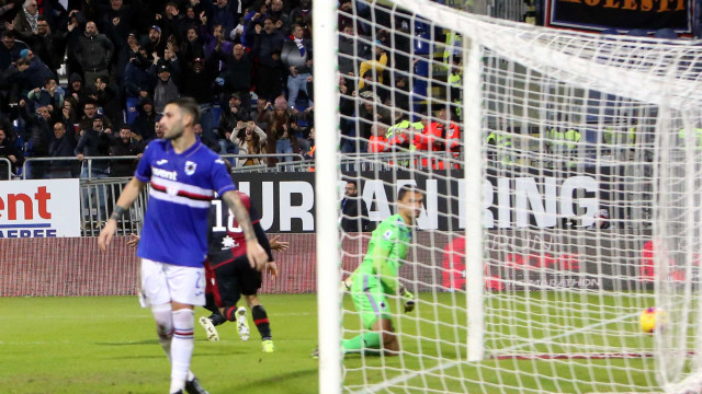 Cagliari 02 12 2019 Presso Stadio Sardegna Arena - Campionato serie A Tim 2019-20 incontro Cagliari vs Sampdoria
nella foto: gol di alberto cerri del cagliari
SILPRESS/ENRICO LOCCI