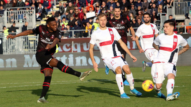 Cagliari 11 01 2020 Presso Stadio Sardegna Arena - Campionato serie A Tim 2019-20 incontro Cagliari vs Milan
nella foto: gol di rafael leao del milan
SILPRESS/ENRICO LOCCI