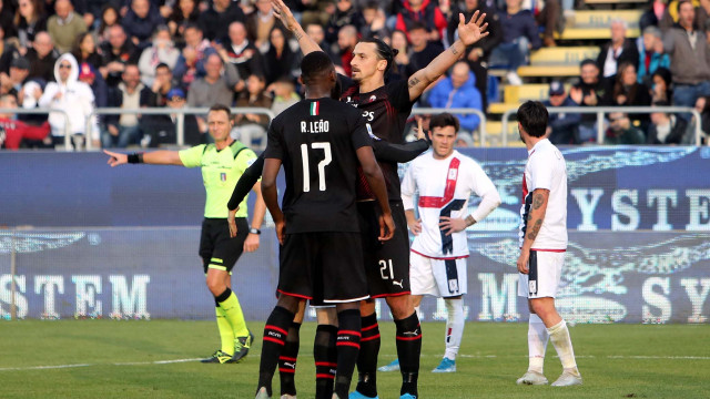 Cagliari 11 01 2020 Presso Stadio Sardegna Arena - Campionato serie A Tim 2019-20 incontro Cagliari vs Milan
nella foto: esultanza di Zlatan Ibrahimovic del milan
SILPRESS/ENRICO LOCCI