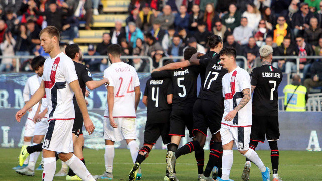 Cagliari 11 01 2020 Presso Stadio Sardegna Arena - Campionato serie A Tim 2019-20 incontro Cagliari vs Milan
nella foto: esultanza di Zlatan Ibrahimovic del milan
SILPRESS/ENRICO LOCCI