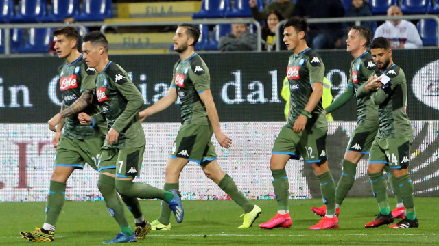 Cagliari 16 02 2020 Presso Stadio Sardegna Arena - Campionato serie A Tim 2019-20 incontro Cagliari vs Napoli
nella foto: esultanza di Dries Mertens del napoli
SILPRESS/ENRICO LOCCI