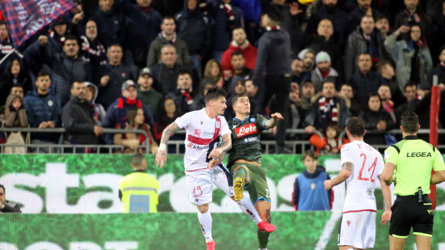Cagliari 16 02 2020 Presso Stadio Sardegna Arena - Campionato serie A Tim 2019-20 incontro Cagliari vs Napoli
nella foto: i giocatori del cagliari delusi a fine gara
SILPRESS/ENRICO LOCCI