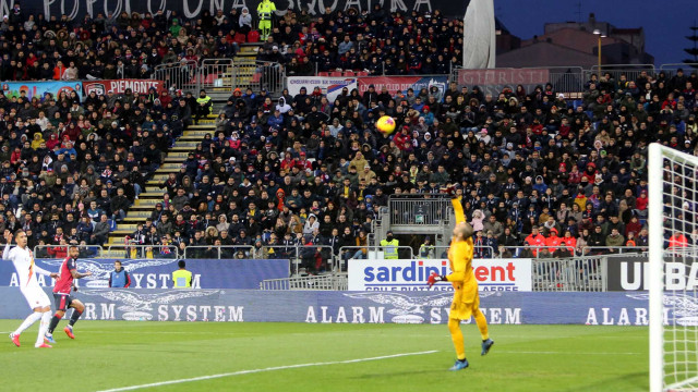 Cagliari 01 03 2020 Presso Stadio Sardegna Arena - Campionato serie A Tim 2019-20 incontro Cagliari vs Roma
nella foto: gol di joao pedro del cagliari
SILPRESS/ENRICO LOCCI