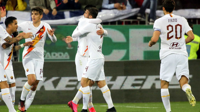 Cagliari 01 03 2020 Presso Stadio Sardegna Arena - Campionato serie A Tim 2019-20 incontro Cagliari vs Roma
nella foto: esultanza di Nikola Kalinic della roma
SILPRESS/ENRICO LOCCI