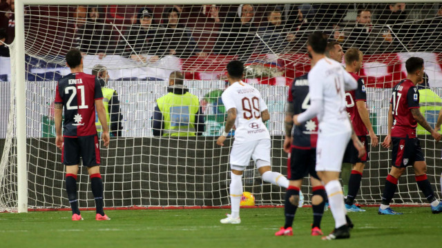 Cagliari 01 03 2020 Presso Stadio Sardegna Arena - Campionato serie A Tim 2019-20 incontro Cagliari vs Roma
nella foto: gol di Nikola Kalinic della roma
SILPRESS/ENRICO LOCCI