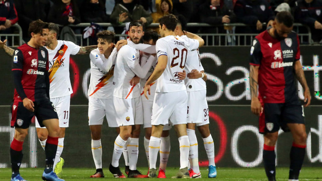 Cagliari 01 03 2020 Presso Stadio Sardegna Arena - Campionato serie A Tim 2019-20 incontro Cagliari vs Roma
nella foto: esultanza di Nikola Kalinic della roma
SILPRESS/ENRICO LOCCI
