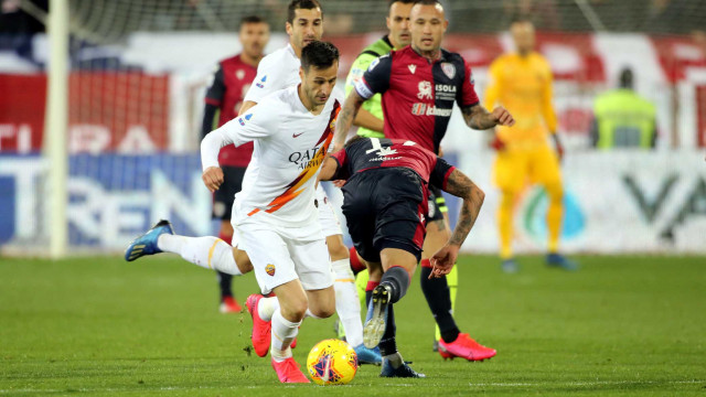 Cagliari 01 03 2020 Presso Stadio Sardegna Arena - Campionato serie A Tim 2019-20 incontro Cagliari vs Roma
nella foto:contrasto
SILPRESS/ENRICO LOCCI