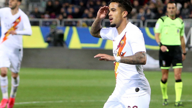 Cagliari 01 03 2020 Presso Stadio Sardegna Arena - Campionato serie A Tim 2019-20 incontro Cagliari vs Roma
nella foto: esultanza di Justin Kluivert della roma
SILPRESS/ENRICO LOCCI