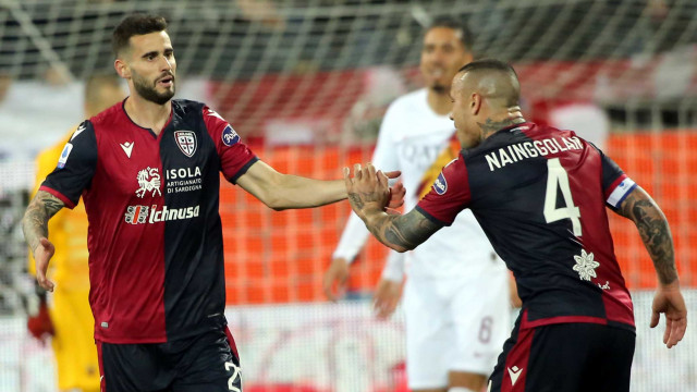 Cagliari 01 03 2020 Presso Stadio Sardegna Arena - Campionato serie A Tim 2019-20 incontro Cagliari vs Roma
nella foto: esultanza di gaston pereiro del cagliari
SILPRESS/ENRICO LOCCI