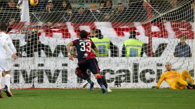 Cagliari 01 03 2020 Presso Stadio Sardegna Arena - Campionato serie A Tim 2019-20 incontro Cagliari vs Roma
nella foto: gol di Joao Pedro del cagliari
SILPRESS/ENRICO LOCCI