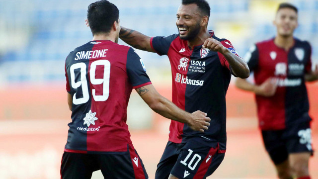 Cagliari 27 06 2020 Presso Stadio Sardegna Arena - Campionato serie A Tim 2019-20 incontro Cagliari vs Torino
nella foto: esultanza di Giovanni Simeone del cagliari
SILPRESS/ENRICO LOCCI