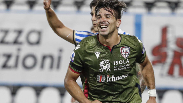 FERRARA - ITALY, 23-06-20 — 27° GIORNATA DI CAMPIONATO SERIE A TIM — STADIO PAOLO MAZZA — SPAL VS CAGLIARI — SILPRESS FOTO DI CASTALDI, NELLA FOTO: GIOVANNI SIMEONE (CAGLIARI) ESULTANZA GOAL