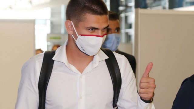 Cagliari 31 08 2020 aeroporto di Cagliari Elmas arrivo nuovo acquisto Raùzvan Marin - foto Enrico Locci/Silpress