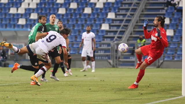 Reggio Emilia 20 Settembre 2020 Campionato serie A Tim 2020- 2021 stadio del tricolore 1 giornata
Sassuolo - Cagliari
Ph Mariani Moroni Silpress nella foto ,GIOVANNI SIMEONE GOAL