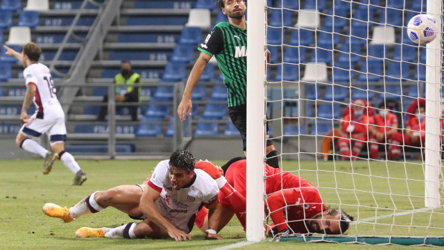 Reggio Emilia 20 Settembre 2020 Campionato serie A Tim 2020- 2021 stadio del tricolore 1 giornata
Sassuolo - Cagliari
Ph Mariani Moroni Silpress nella foto ,GIOVANNI SIMEONE GOAL