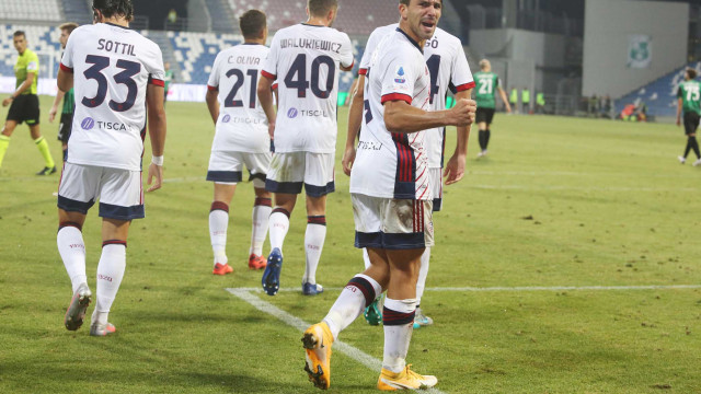 Reggio Emilia 20 Settembre 2020 Campionato serie A Tim 2020- 2021 stadio del tricolore 1 giornata
Sassuolo - Cagliari
Ph Mariani Moroni Silpress nella foto ,GIOVANNI SIMEONE GOAL