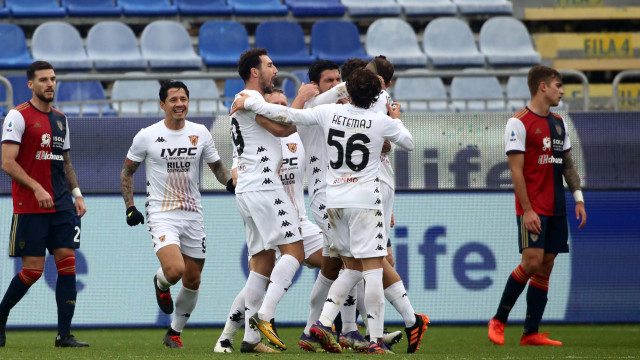 Cagliari 06 01 2021 Presso Stadio Sardegna Arena - Campionato seire A tim - Cagliari vs Benevento
nella foto: esultanza di Alessandro Tuia del benevento
SILPRESS/ENRICO LOCCI