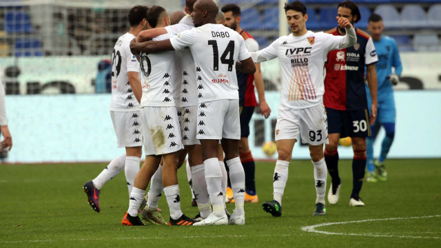 Cagliari 06 01 2021 Presso Stadio Sardegna Arena - Campionato seire A tim - Cagliari vs Benevento
nella foto: Giocatori del benevento esultano a fine gara
SILPRESS/ENRICO LOCCI