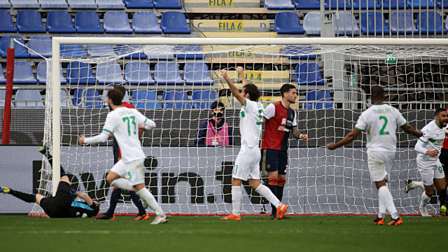 Cagliari 31 01 2021 Presso Stadio Sardegna Arena - Campionato seire A tim - Cagliari vs Sassuolo
nella foto: gol di Jeremie Boga del Sassuolo