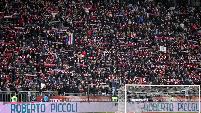 Tifosi, Fans, Supporters of Cagliari Calcio during Cagliari Calcio vs Juventus FC, Italian soccer Serie A match in Cagliari, Italy, February 23 2025