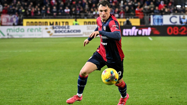 Nadir Zortea of Cagliari Calcio during Cagliari Calcio vs Juventus FC, Italian soccer Serie A match in Cagliari, Italy, February 23 2025