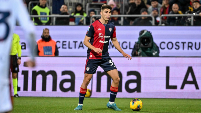 Adam Obert of Cagliari Calcio during Cagliari Calcio vs Genoa CFC, Italian soccer Serie A match in Cagliari, Italy, March 07 2025