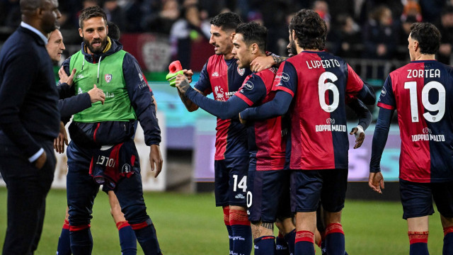 Nicolas Viola of Cagliari Calcio, Esultanza, Joy, Celebration After scoring goal, during Cagliari Calcio vs Genoa CFC, Italian soccer Serie A match in Cagliari, Italy, March 07 2025