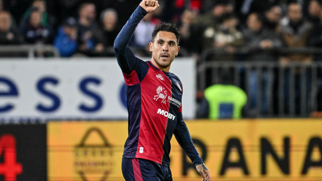 Nicolas Viola of Cagliari Calcio, Esultanza, Joy, Celebration After scoring goal, during Cagliari Calcio vs Genoa CFC, Italian soccer Serie A match in Cagliari, Italy, March 07 2025