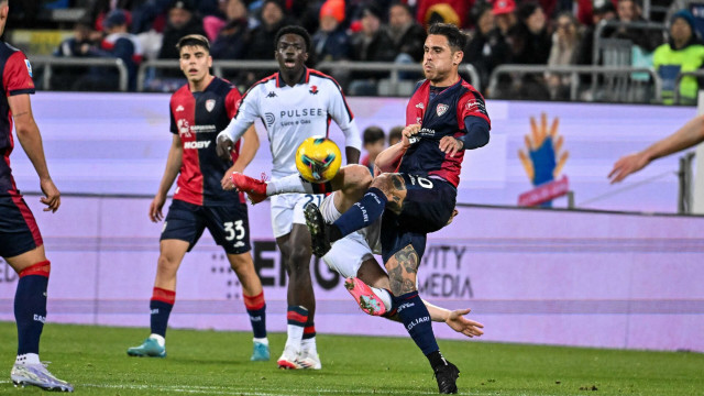 Nicolas Viola of Cagliari Calcio during Cagliari Calcio vs Genoa CFC, Italian soccer Serie A match in Cagliari, Italy, March 07 2025