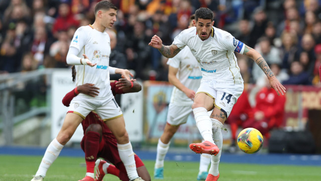 Rome, Italy 16.03.2025 : Matteo Prati of Cagliari, Manu Kone of Roma, Alessandro Deiola of Cagliari during Italian football championship Serie A Enilive 2024-2025 match AS Roma vs Cagliari Calcio at OLYMPIC STADIUM in Rome
