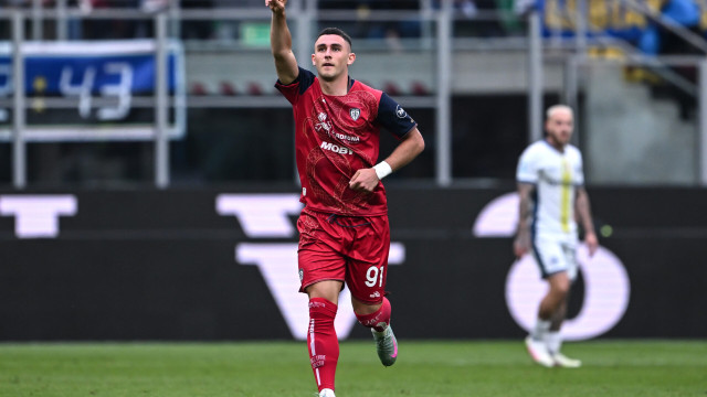 Cm Milano 12/04/2025 - campionato di calcio serie A / Inter-Cagliari / foto Cristiano Mazzi/Image Sport
nella foto: esultanza gol Roberto Piccoli