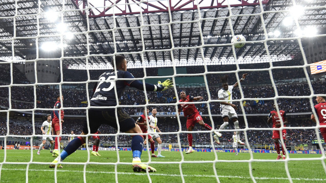 Mg Milano 12/05/2025 - campionato di calcio serie A / Inter-Cagliari / foto Matteo Gribaudi/Image Sport
nella foto: gol Yann Bisseck