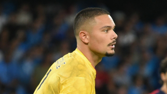 Elia Caprilia of Cagliari Calcio in action during the Serie A Enilive between SSC Napoli vs Hellas Verona FC at Diego Armando Maradona Stadium