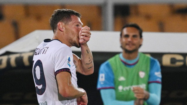 Ci Lecce 19/09/2025 - campionato di calcio serie A / Lecce-Cagliari / foto Carmelo Imbesi/Image Sport
nella foto: esultanza gol Andrea Belotti