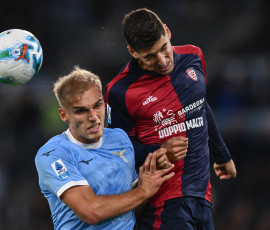 As Roma 03/11/2025 - campionato di calcio serie A / Lazio-Cagliari / foto Antonello Sammarco/Image Sport
nella foto: Matteo Prati-Gustav Isaksen