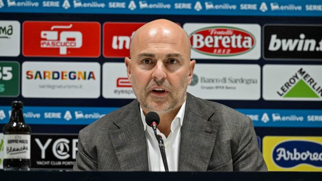 Tommaso Giulini President of Cagliari Calcio, Conferenza Stampa, Press Conference during Cagliari Calcio vs US Cremonese, Italian soccer Serie A match in Cagliari, Italy, April 11 2026