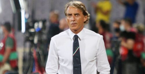 Photo LiveMedia/Laurent Lairys
Florence, Italy, September 02, 2021, FIFA World Cup
FIFA World Cup Qatar 2022, Qualifiers Group C - Italy vs Bulgaria
Image shows:
Coach Roberto Mancini of Italy during the FIFA World Cup Qatar 2022, Qualifiers Group C football match between Italy and Bulgaria on September 2, 2022 at Artemio Franchi stadium in Firenze, Italy
LiveMedia - World Copyright