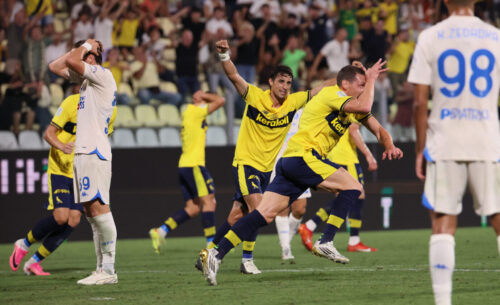 Andrea Belotti celebrates a goal during the Serie B match between Modena FC and Empoli FC at Stadio Alberto Braglia Modena on 20 September, 2026 in Modena, Italy.