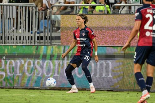 Riccardo Ciervo of Cagliari Calcio during Cagliari Calcio vs Inter - FC Internazionale, Italian soccer Serie A match in Cagliari, Italy, August 30 2026