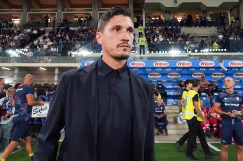 IPA88453731 - Fabio Pisacane, Head coach of Cagliari Calcio, during the italian soccer Serie A match Atalanta BC Vs Cagliari Calcio at New Balance Arena in Bergamo, on September 12, 2026. during Atalanta BC vs Cagliari Calcio, Italian soccer Serie A match in Bergamo, Italy, September 12 2026