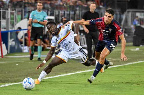 Konan N'Dri of US Lecce during Cagliari Calcio vs US Lecce, Italian soccer Serie A match in Cagliari, Italy, September 07 2026
