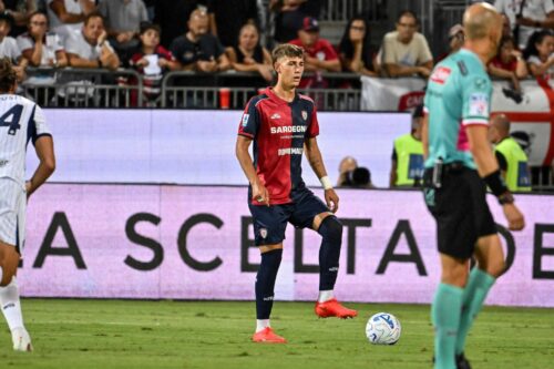 Juan Rodriguez of Cagliari Calcio during Cagliari Calcio vs Inter - FC Internazionale, Italian soccer Serie A match in Cagliari, Italy, August 30 2026