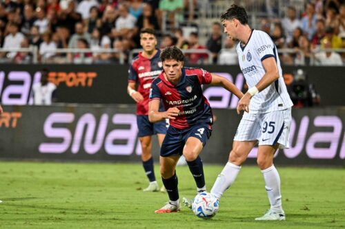 Alessandro Romano of Cagliari Calcio during Cagliari Calcio vs Inter - FC Internazionale, Italian soccer Serie A match in Cagliari, Italy, August 30 2026