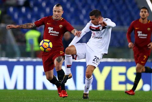 ROMA-CAGLIARI. SIMONE PADOIN E RAJA NAINGGOLAN IN AZIONE.SILPRESS